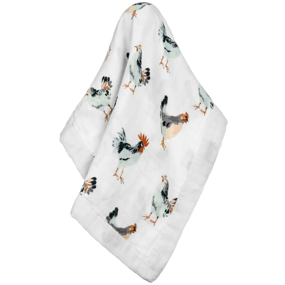 Chicken Mini Lovey Two-Layer Muslin Security Blanket