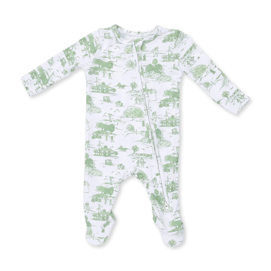 Golf Toile Green | 2 Way Zipper Footie