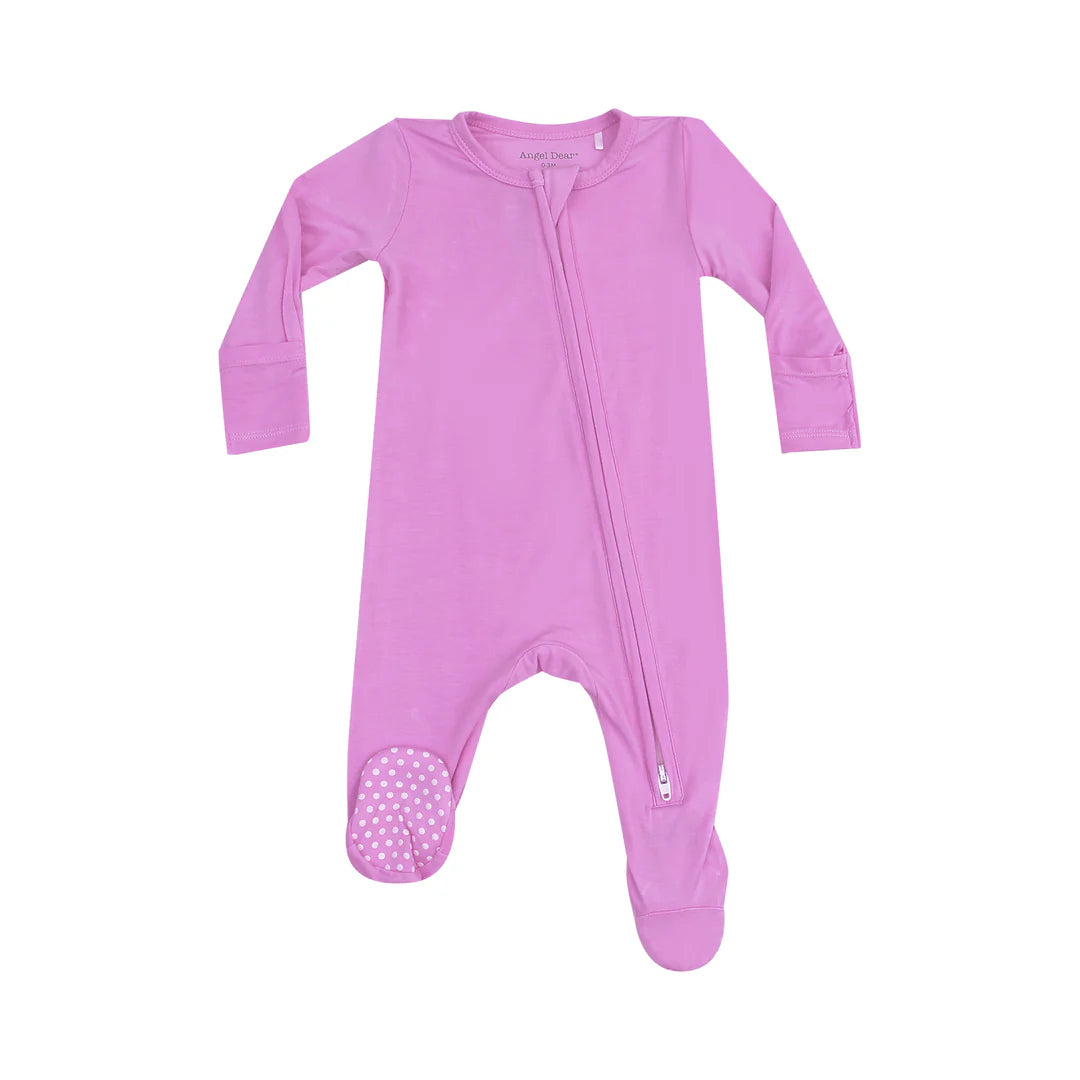 2 Way Zipper Footie | Solid Cyclamen