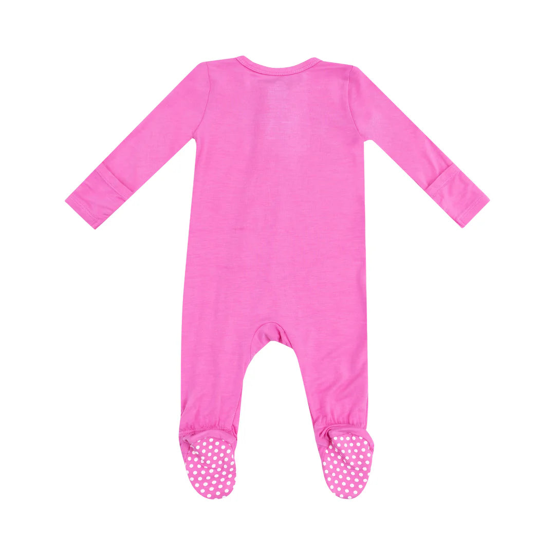 2 Way Zipper Footie | Solid Strawberry Moon