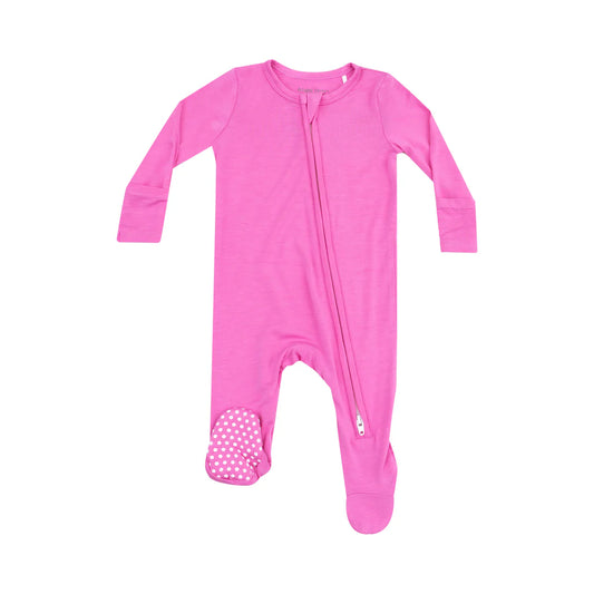 2 Way Zipper Footie | Solid Strawberry Moon