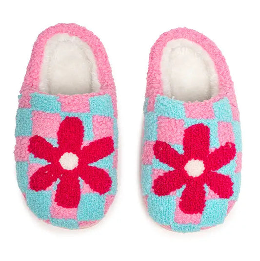 Kids Slippers | Checker with Flower