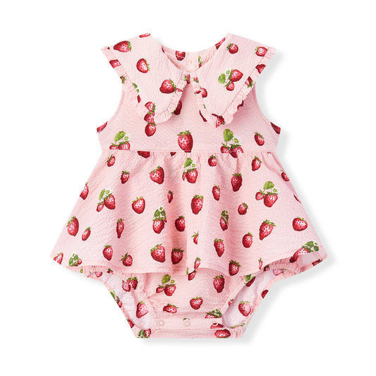 Strawberry Ruffle Collar One Pieces
