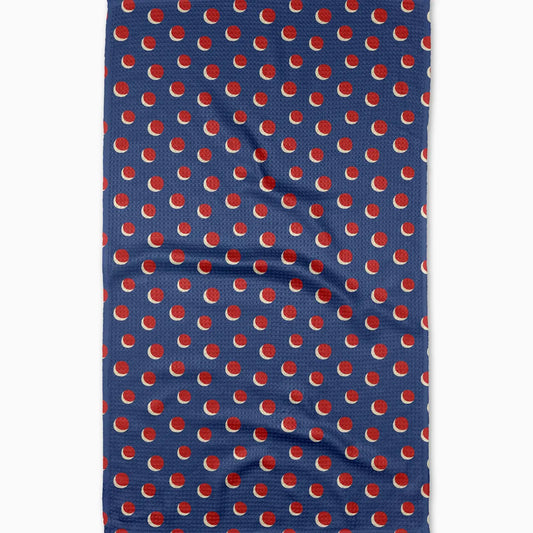 Four in A Row Dot Blue Tea Towel