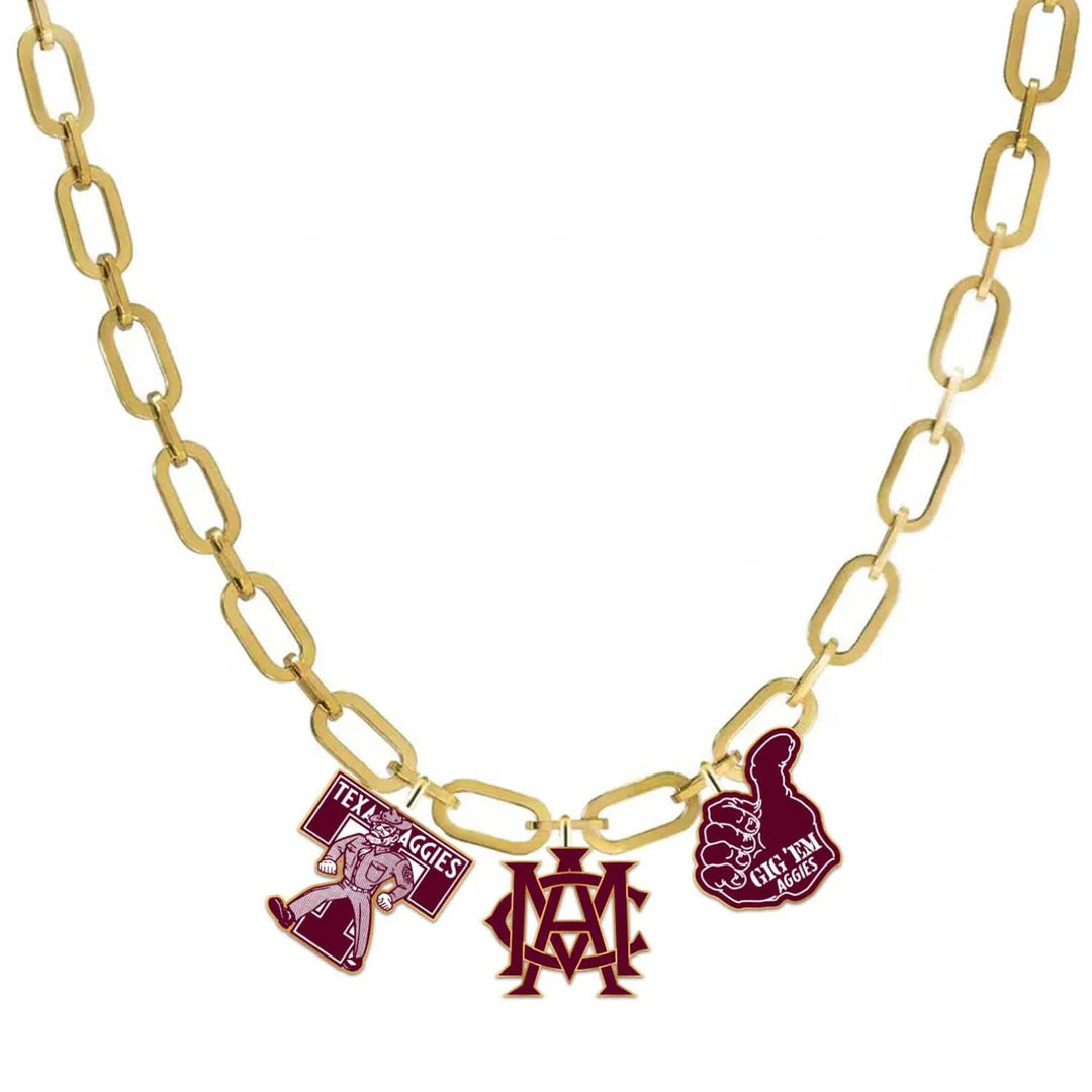 College Vault Texas A&M Charm Necklace