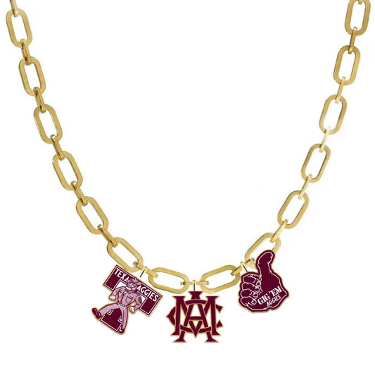 College Vault Texas A&M Charm Necklace