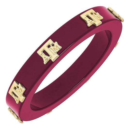 Texas A&M Aggies Resin Logo Bangle in Maroon