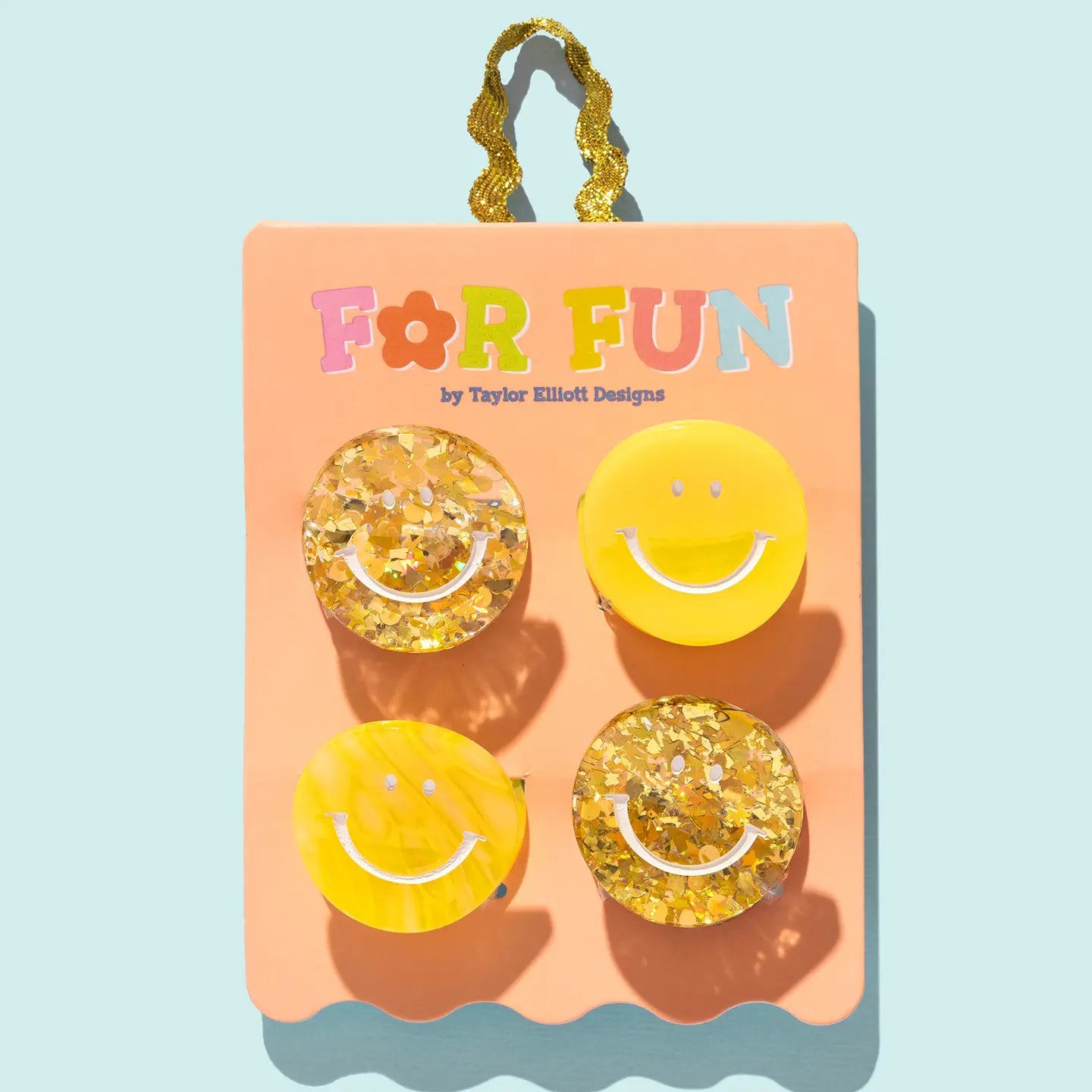 Claw Hair Clip Set | Mini Asst Smiley | 4 Pc Set