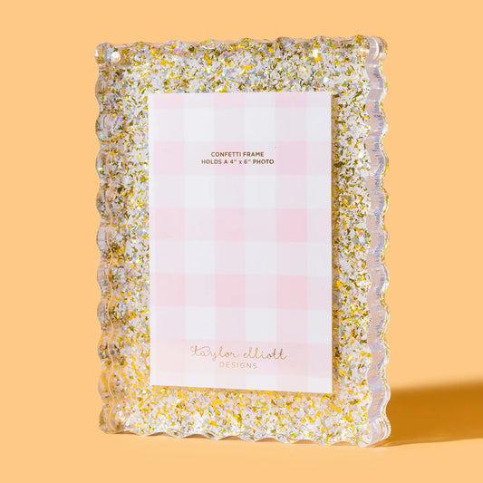 Picture Frame - Medium - Pearl + Gold Confetti