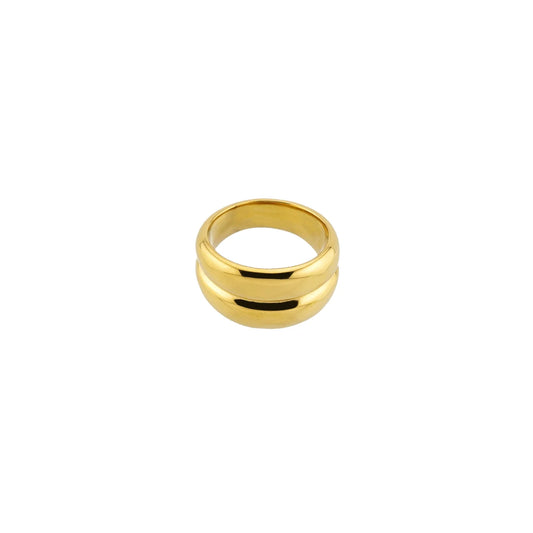 Waterproof Gold Twin Ring