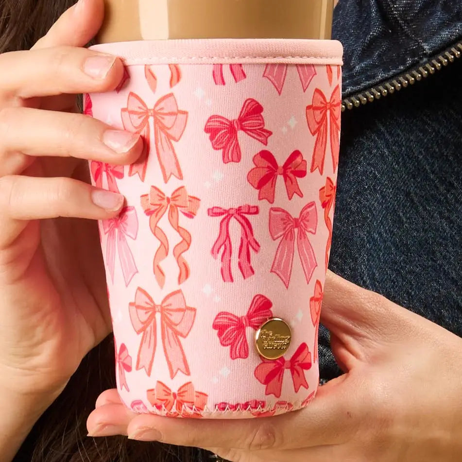Sip Savvy Drink Sleeve-Blushing Bows Large