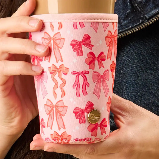 Sip Savvy Drink Sleeve-Blushing Bows Large