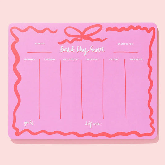 Weekly Planner - "Best Day Ever" - 52 Sheets