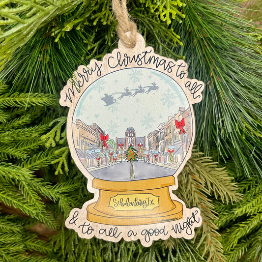 Schulenburg Snow Globe Ornament