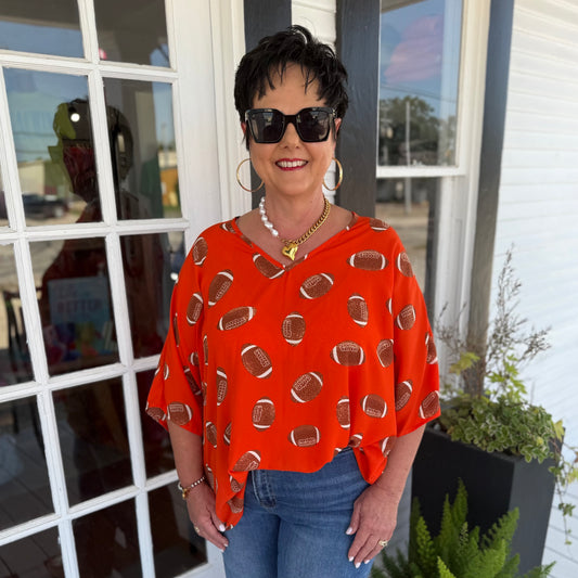 Aimee Top | Orange Football