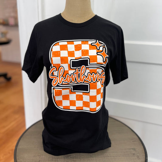 Checkered S Shorthorns Tee | Youth