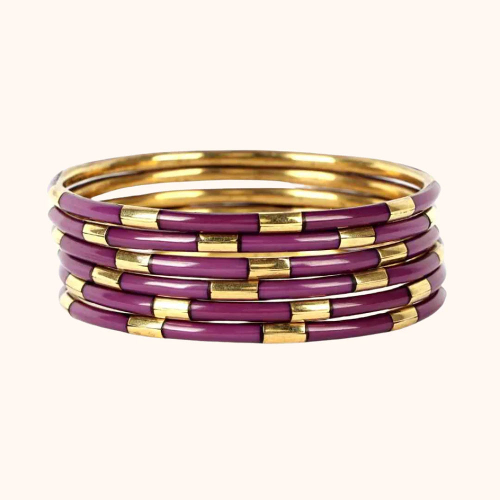 Amethyst Veda Bangles - Set of 6