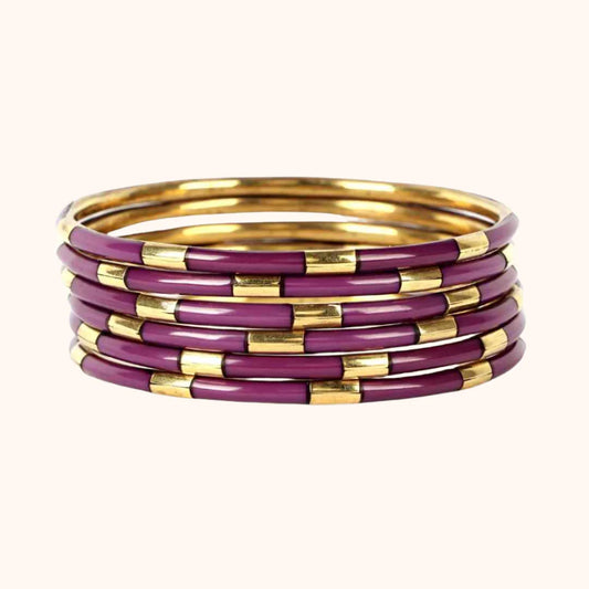 Amethyst Veda Bangles - Set of 6