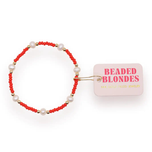 Bright Red Pearl Bracelet