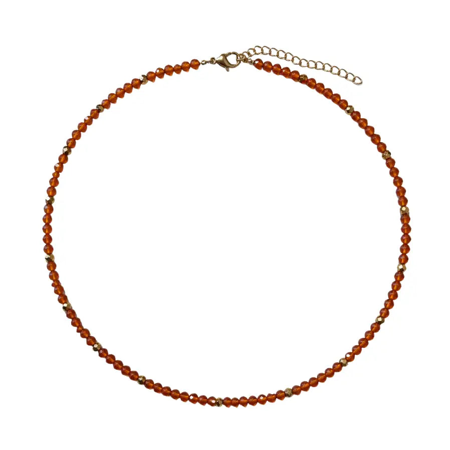 Burnt Orange Garnet Dainty Necklace