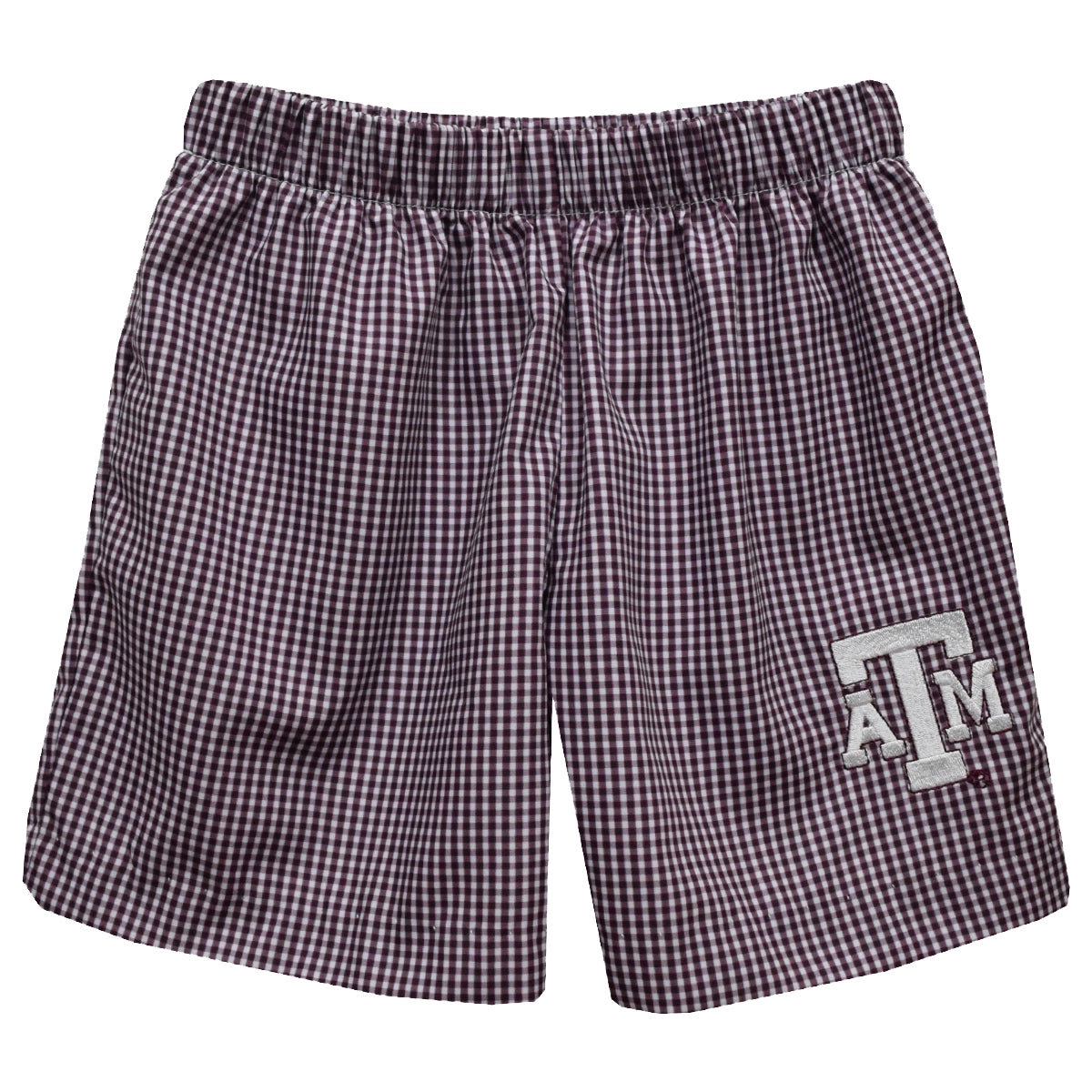 Texas A&M Aggies Embroidered Maroon Gingham Shorts