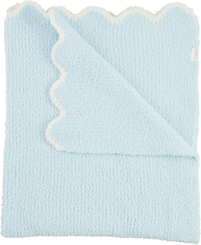 Blue Scallop Chenille Blanket