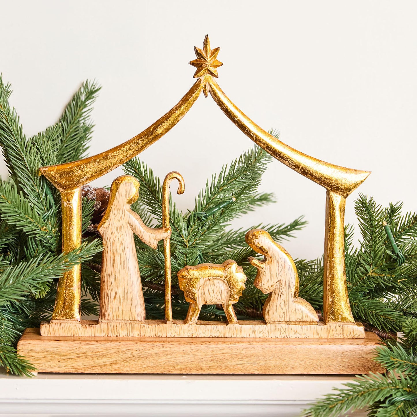 Large Wood Nativity