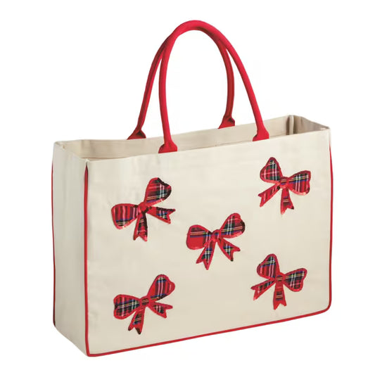 Tartan Bow Sparkle Tote