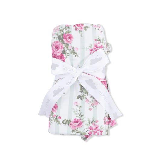 Cabbage Rose Stripe | Ruffle Blanket