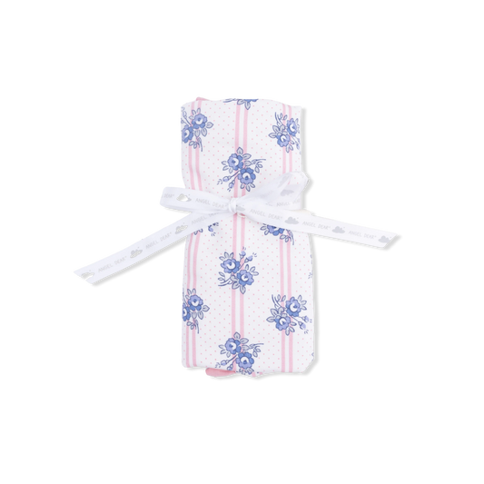 Stripe Dot Roses | Ruffle Burp Cloth