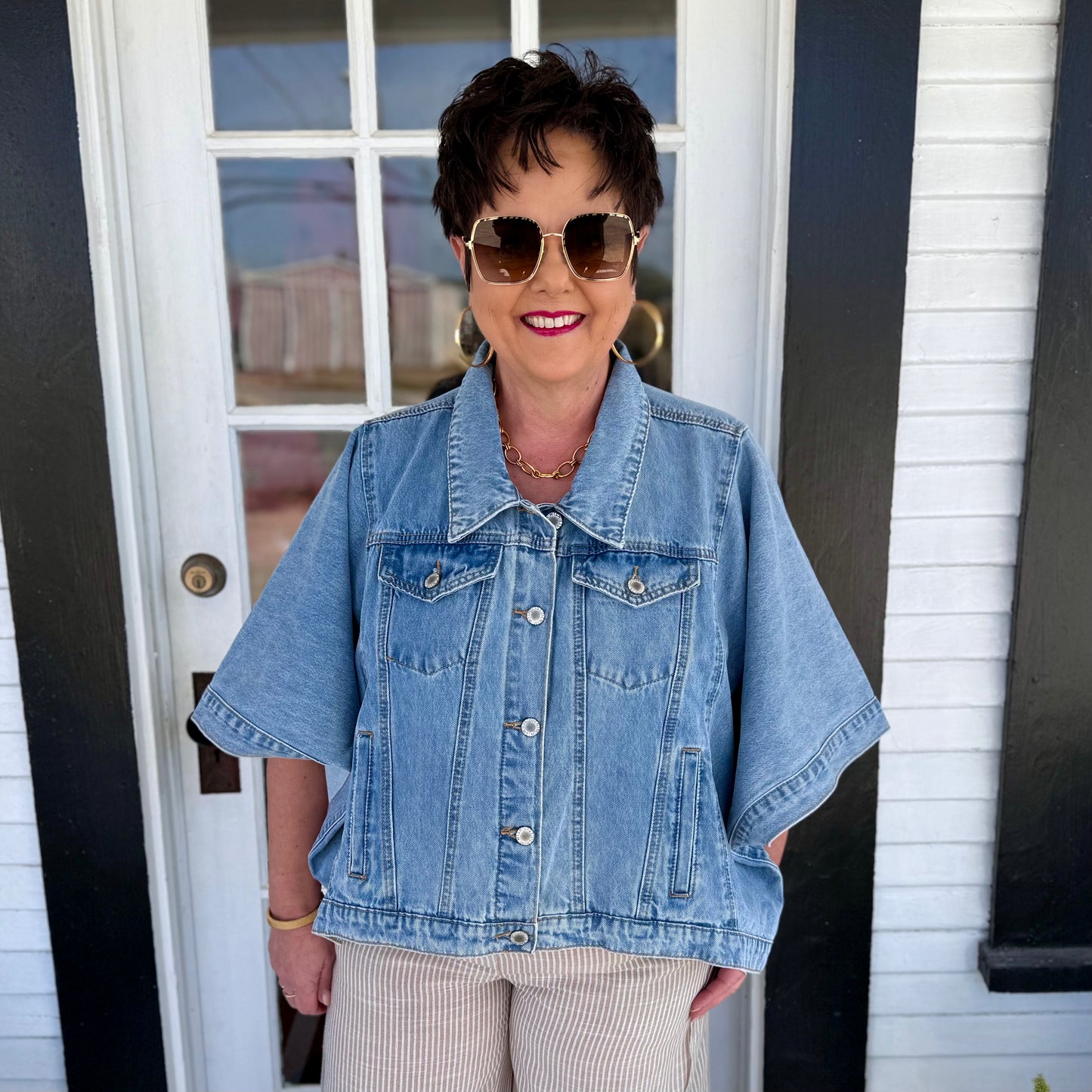 Taylor Denim Poncho
