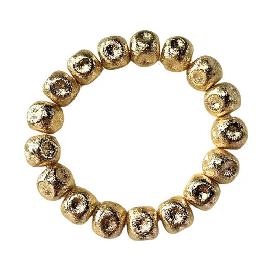 18K Gold Brushed Chunky Bracelet