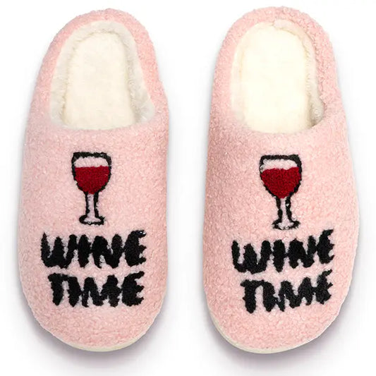 Indoor / Outdoor Slippers - "Wine Time" - Pink