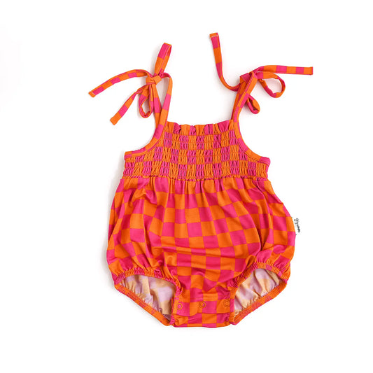 Smocked Bubble | Pink/Orange Checkered