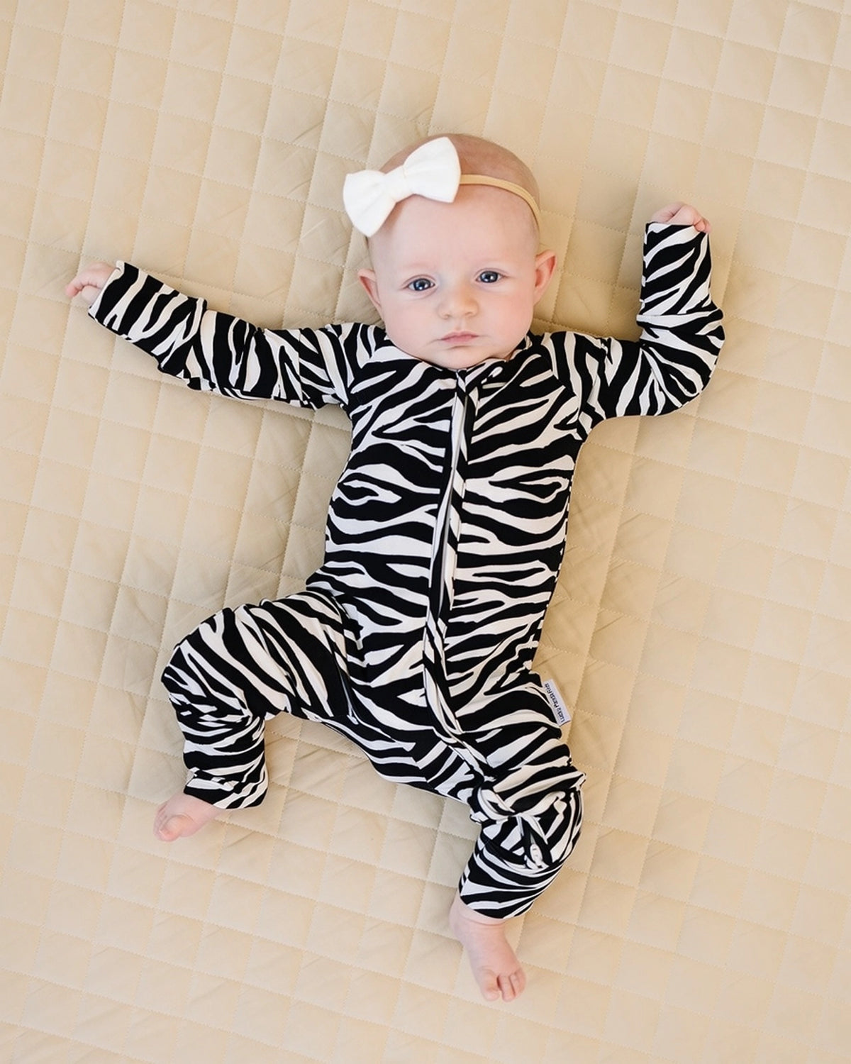 Bamboo Zip Romper | Zebra