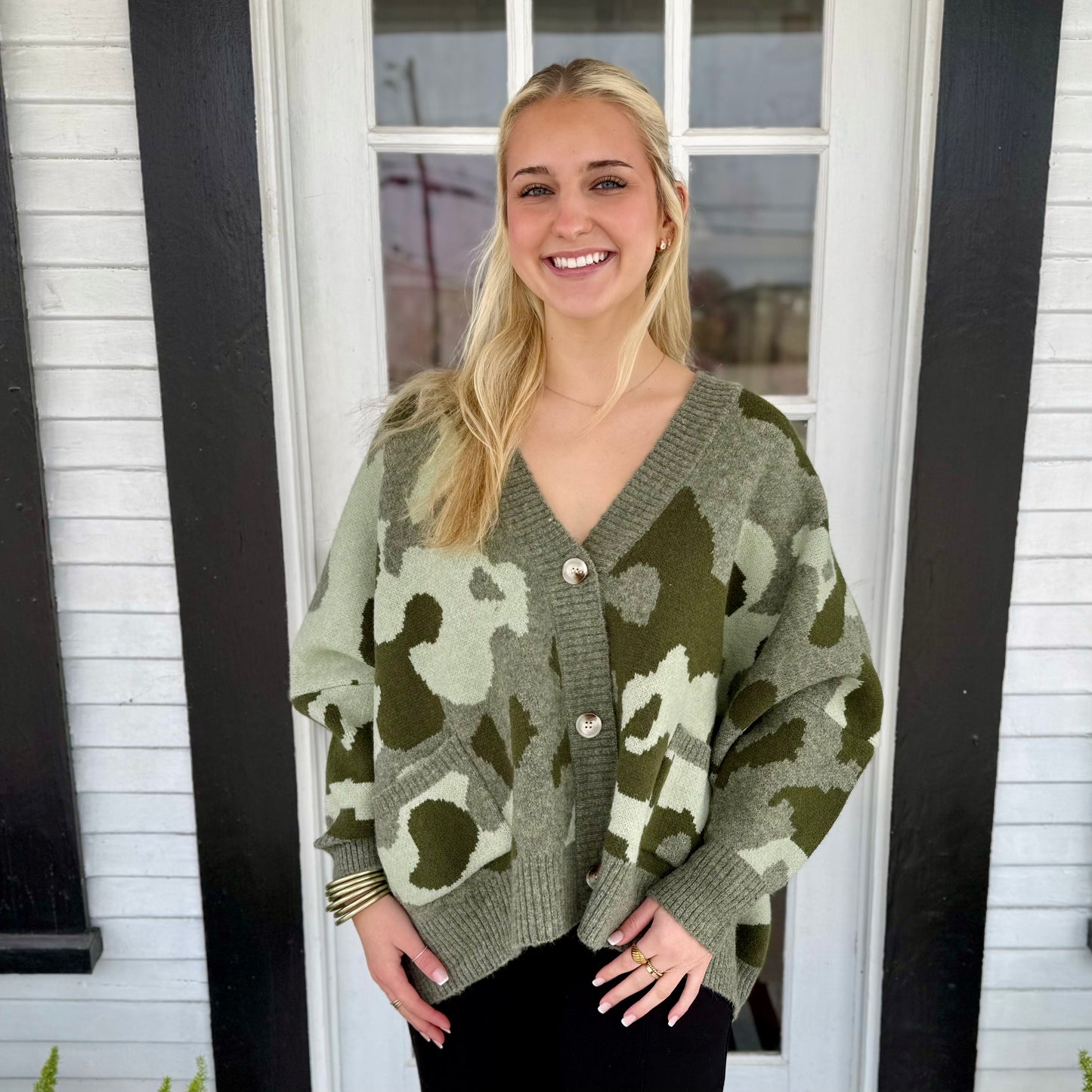 Annie Oversized Camo Cardigan