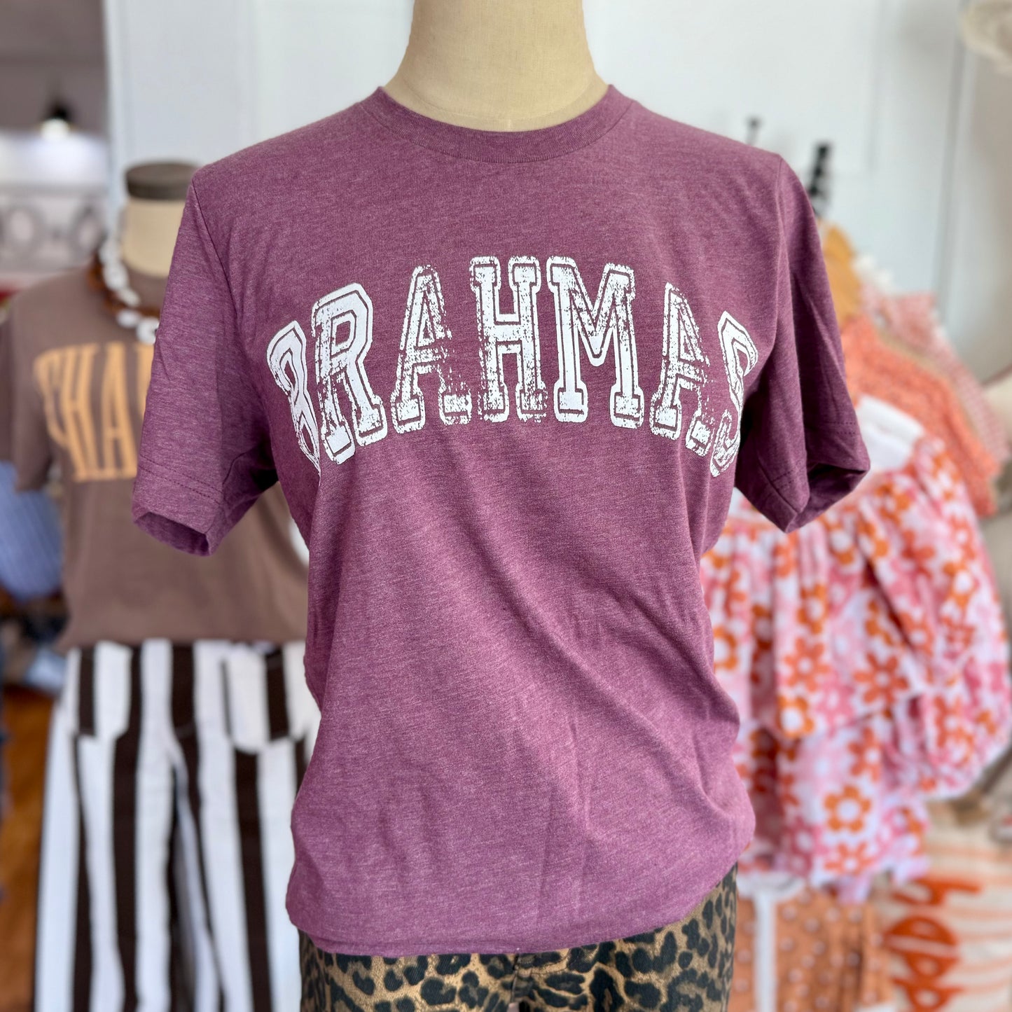 Brahmas Tee | Heather Maroon