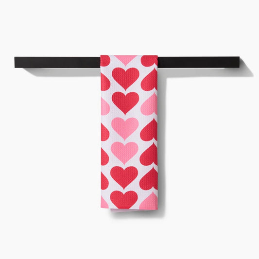 Blushing Hearts Tea Towel