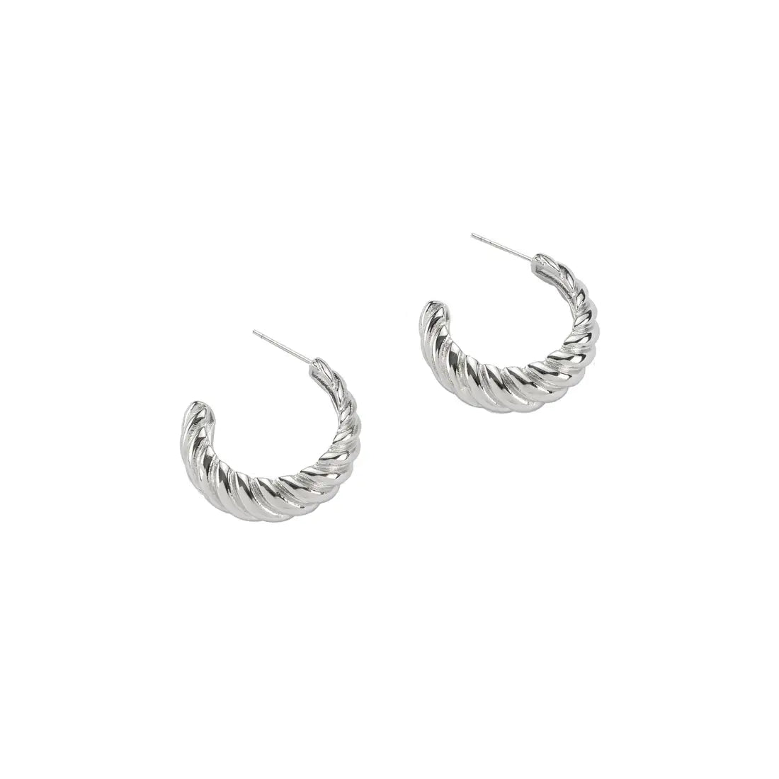 Silver Braided Hoops | Brenda Grands