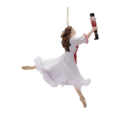 Ballerina w/Nutcracker Ornament 5.75”H