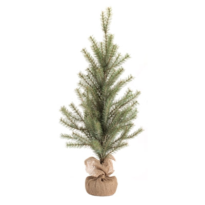 Glitter Pine Tree in Burlap 36”H