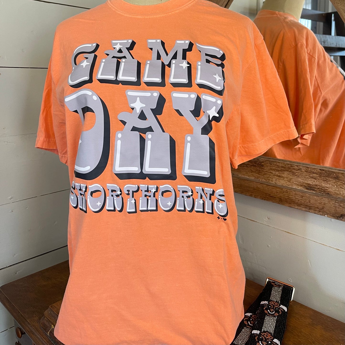 Orange Game Day Shorthorns Tee