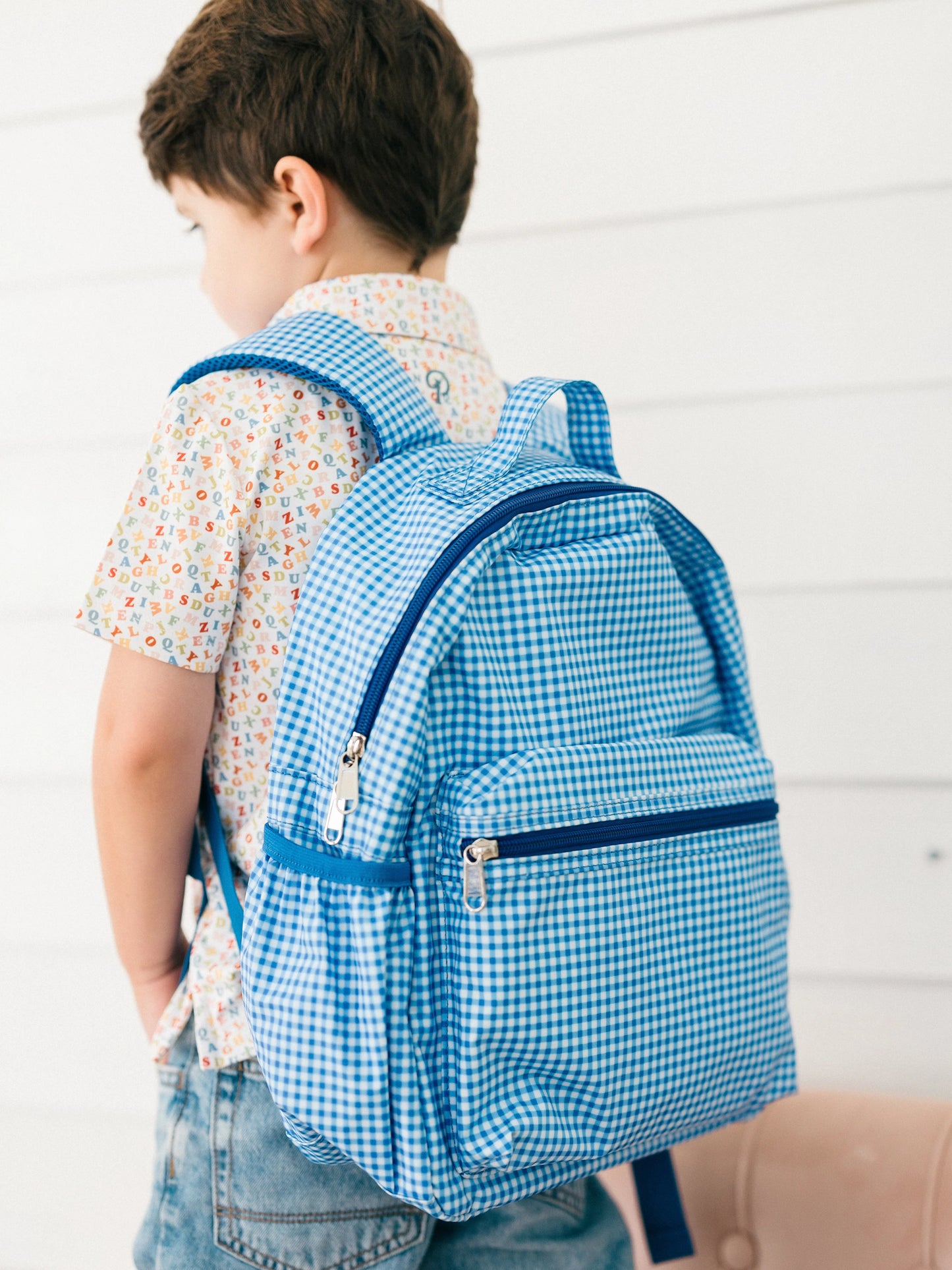 Blue Gingham Backpack