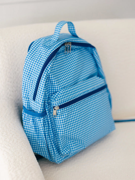 Blue Gingham Backpack