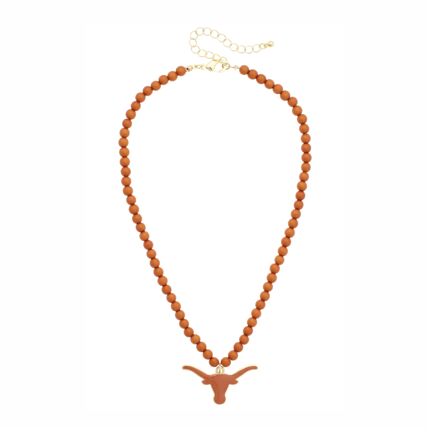 Texas Longhorns Beaded Logo Pendant Necklace