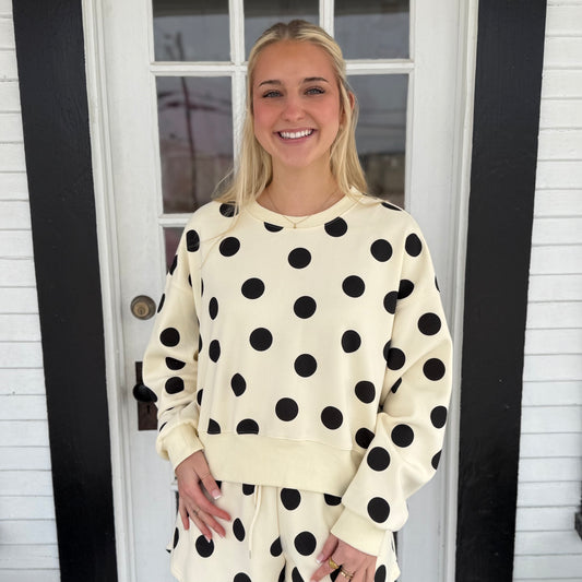 Polka Dot Crop Sweatshirt