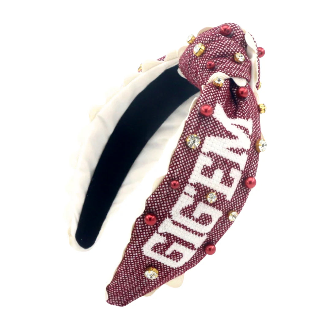 Texas A&M Adult Size GIG'EM AGGIES Cross Stitch Headband