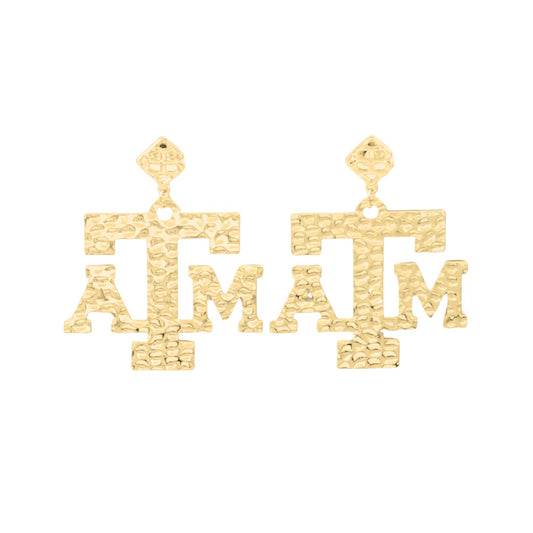 Texas A&M Gold Logo Earring with BC Logo