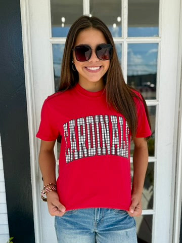 Cardinals Gingham Tee