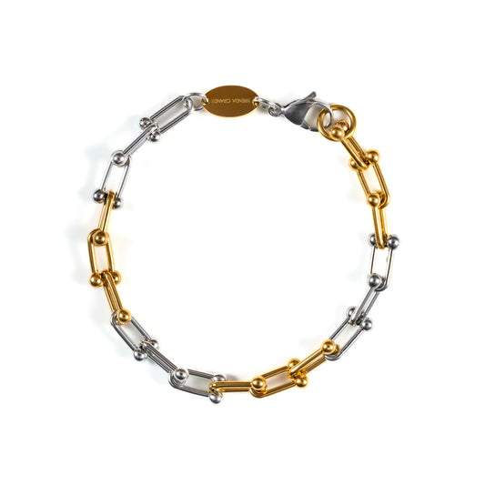 Waterproof Two Tone Chain Bracelet
